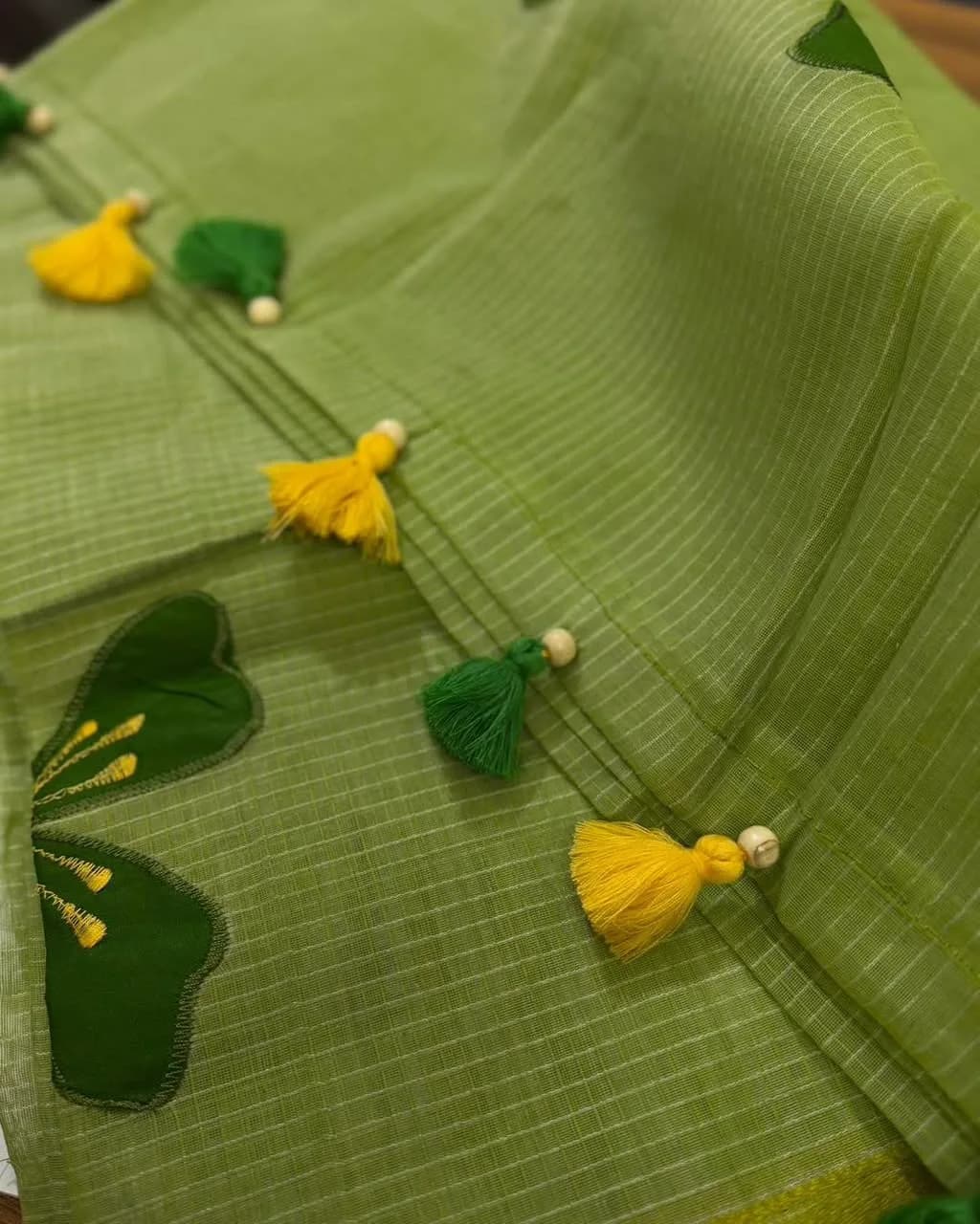 Green Kota Doria saree